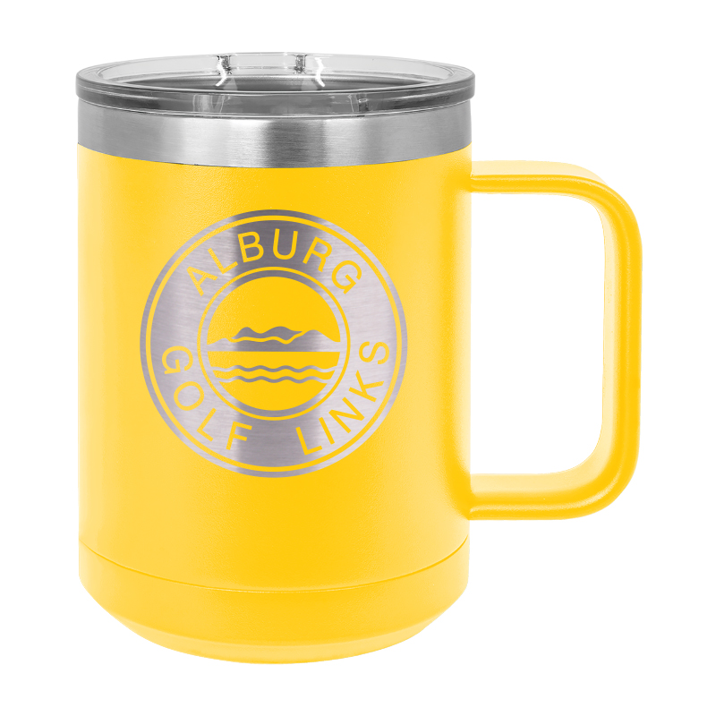 15 OZ. YELLOW POLAR CAMEL STAINLESS MUG WITH SLIDER LID